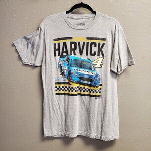Kevin Harvick Shirt Mens Large Gray NASCAR Racing Busch Stewart Haas Fusion Tee